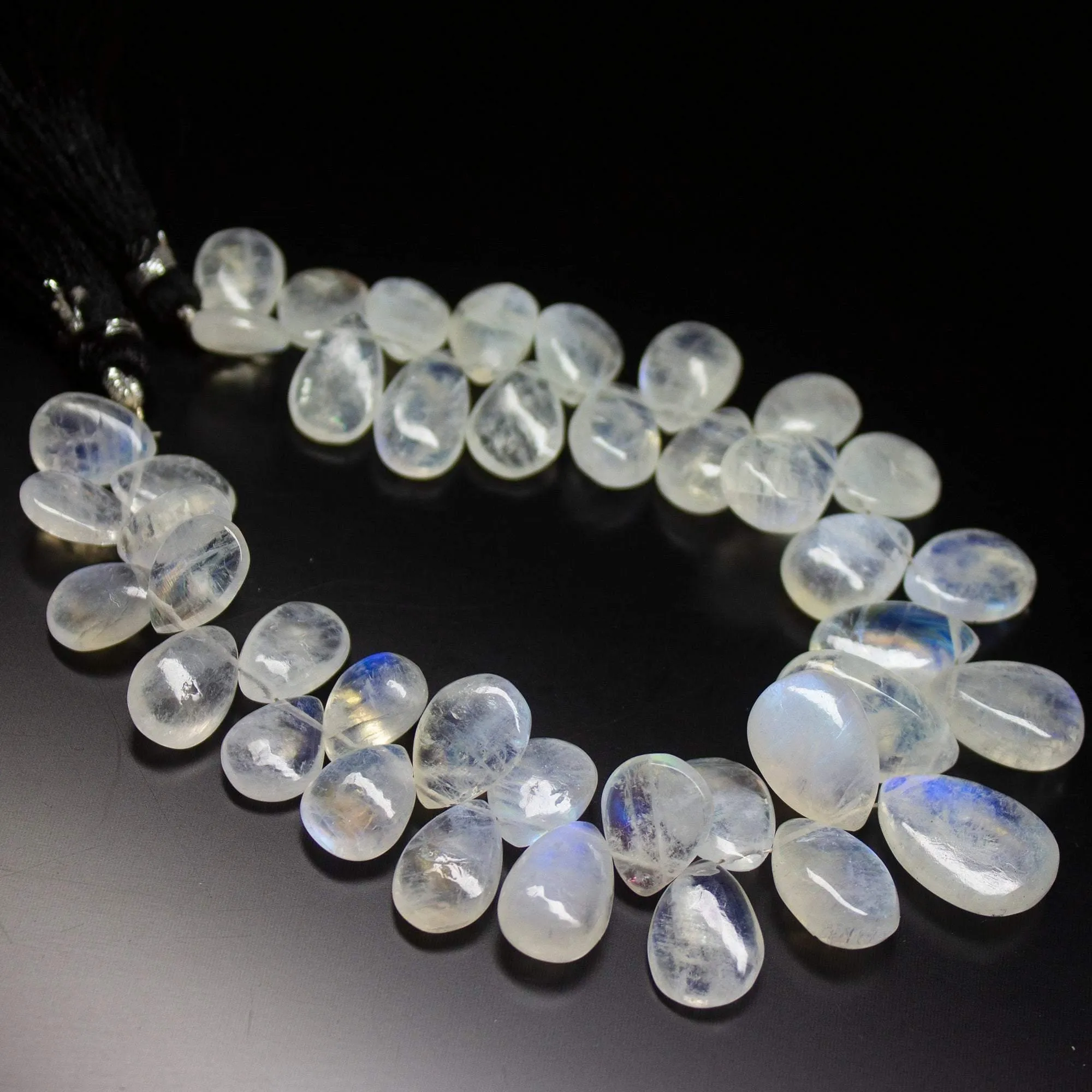 8 inch, 11mm 17mm, Blue Rainbow Moonstone Smooth Pear Drop Beads, Rainbow Moonstone Beads