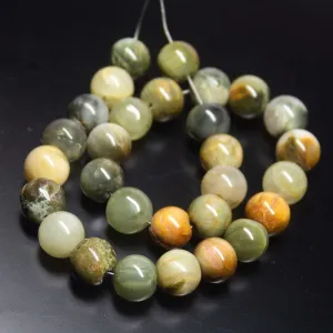 8 inch, 8mm, Green Cat's Eye Smooth Round Beads, Cat's Eye Beads