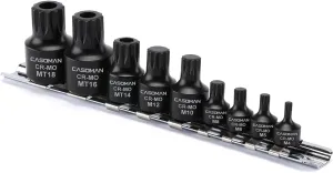 9-Piece Low Profile Impact Triple Square Bit Socket Set, Includes Storag