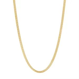 9ct Yellow Gold Diamond Cut Curb Chain Necklace 55cm