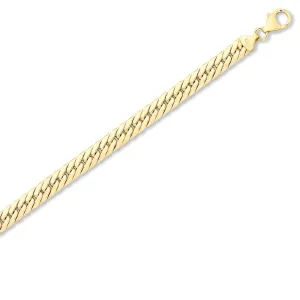9ct Yellow Gold Silver Infused Herringbone Necklace 45cm