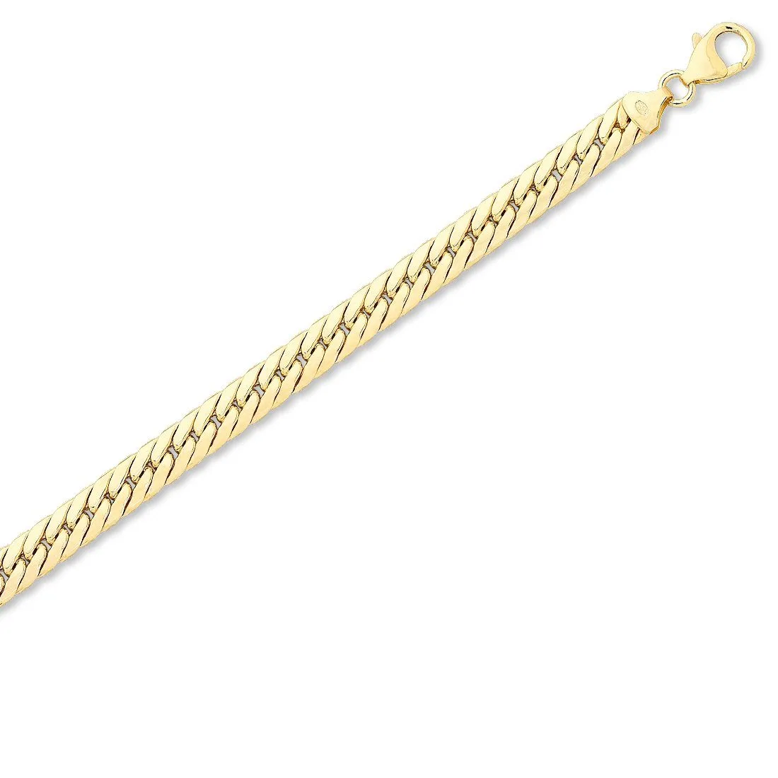 9ct Yellow Gold Silver Infused Herringbone Necklace 45cm