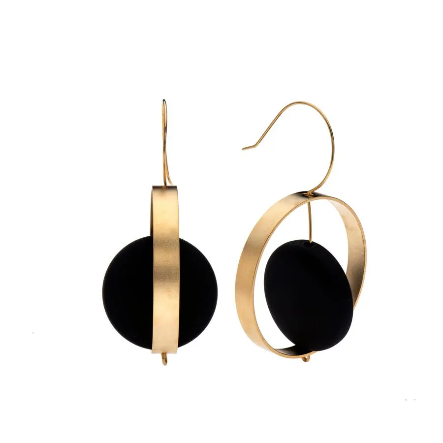 Abigail Sterling Silver & Black Earrings