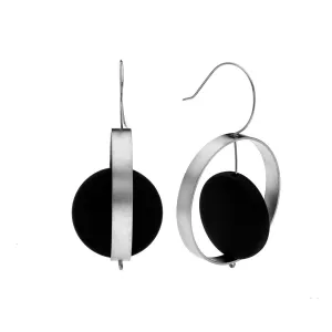Abigail Sterling Silver & Black Earrings
