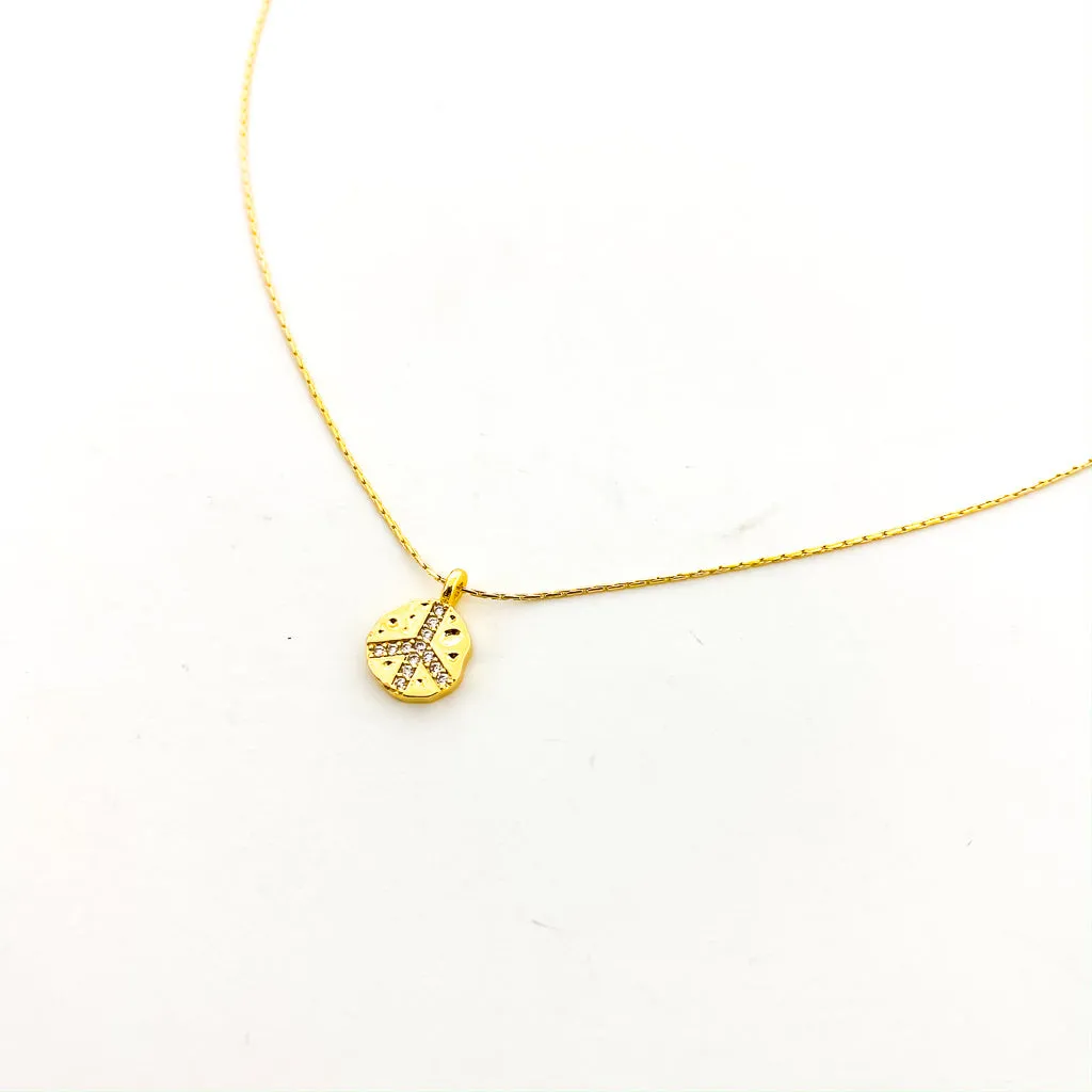 Adia Smooth Chain Peace Charm Necklace | Gold