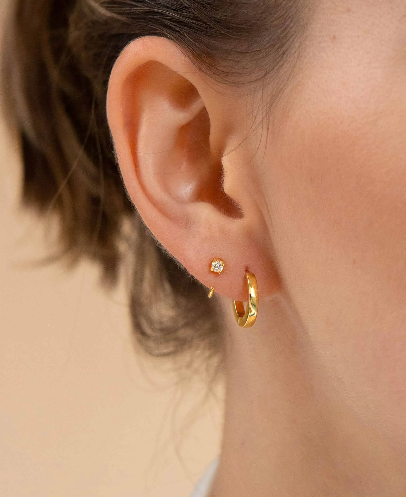 Alexa Structure 14k Gold Hoop Earrings