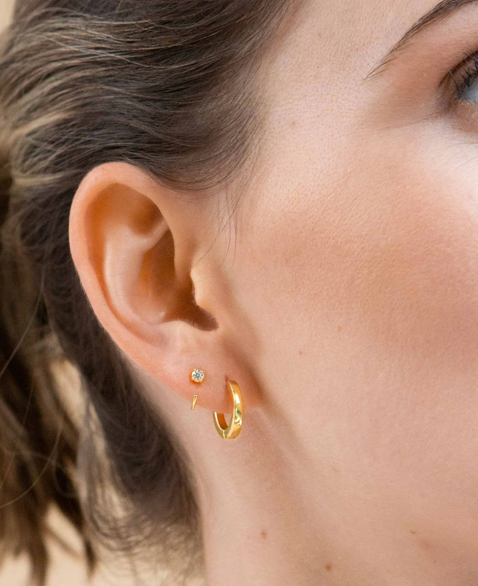 Alexa Structure 14k Gold Hoop Earrings