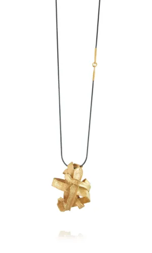 Algae Long Necklace Gold