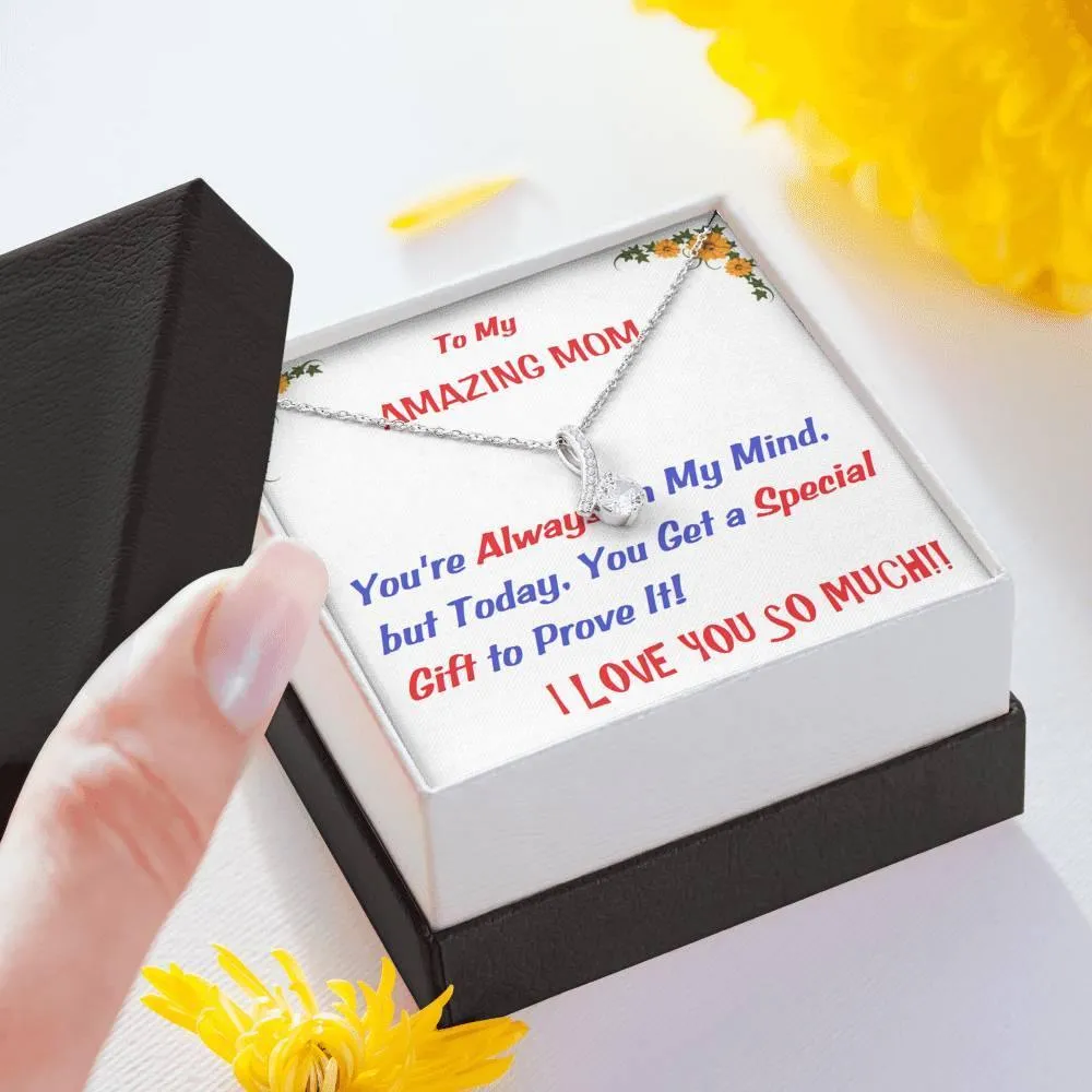ALLURING BEAUTY Necklace, To My Mom Gift, Message Card