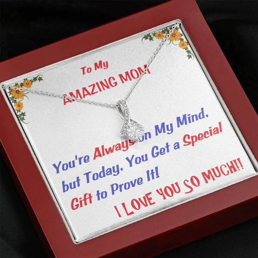 ALLURING BEAUTY Necklace, To My Mom Gift, Message Card