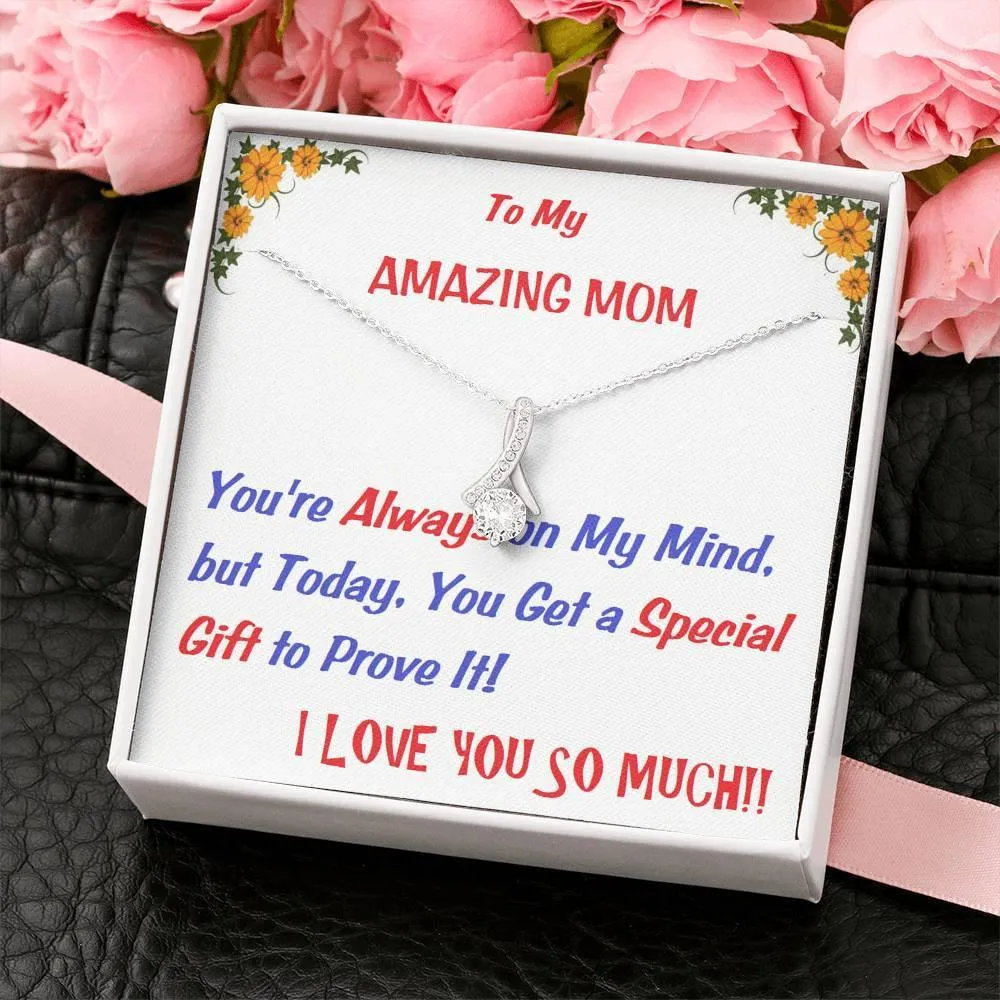 ALLURING BEAUTY Necklace, To My Mom Gift, Message Card