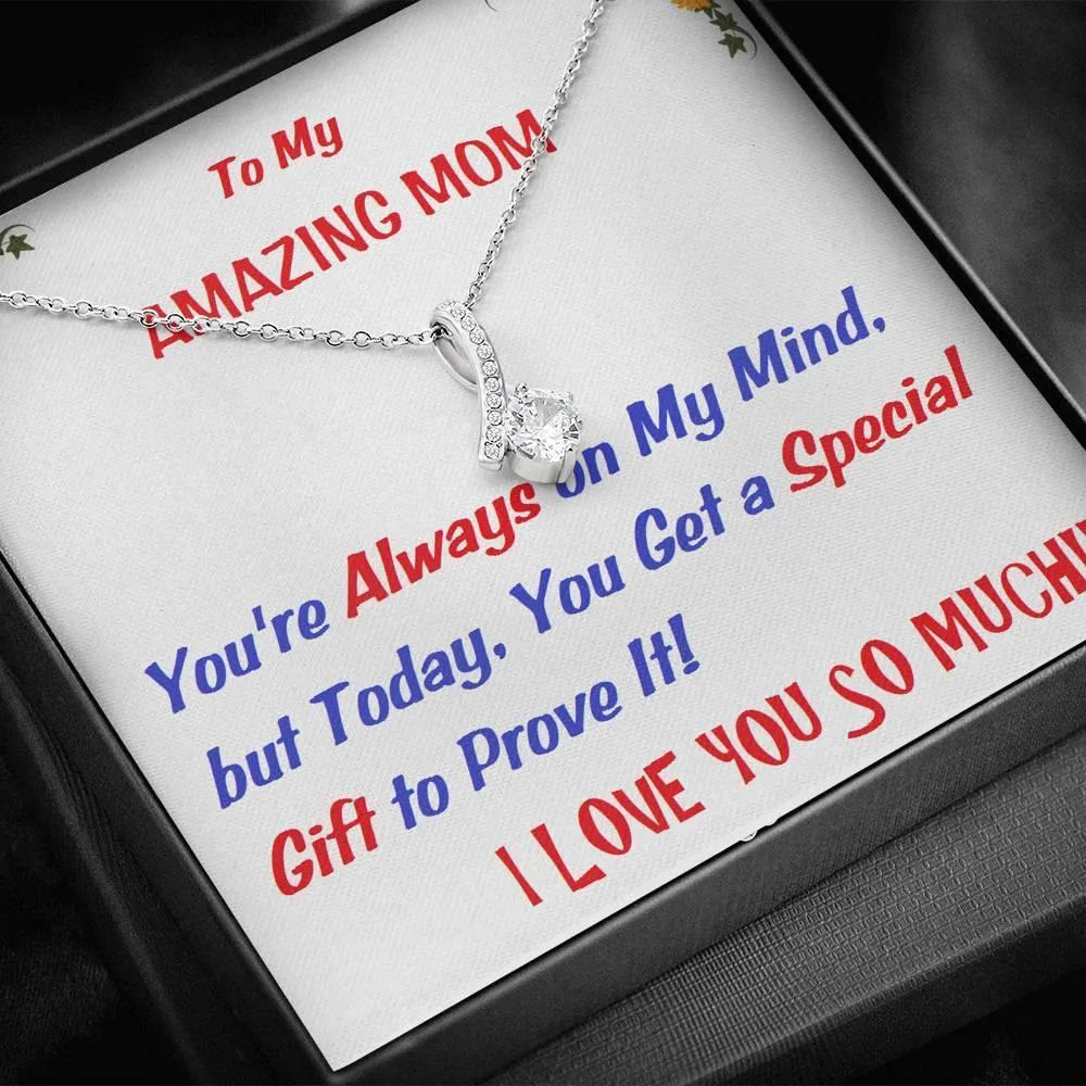 ALLURING BEAUTY Necklace, To My Mom Gift, Message Card