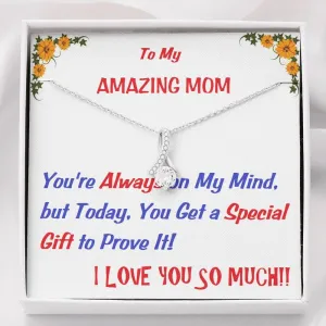 ALLURING BEAUTY Necklace, To My Mom Gift, Message Card
