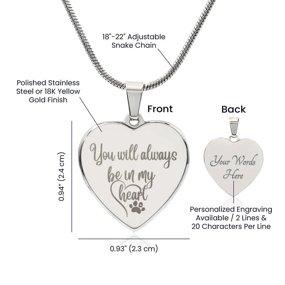 Always in My Heart Engraved Necklace