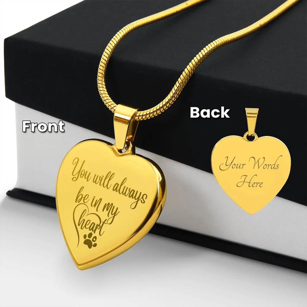 Always in My Heart Engraved Necklace