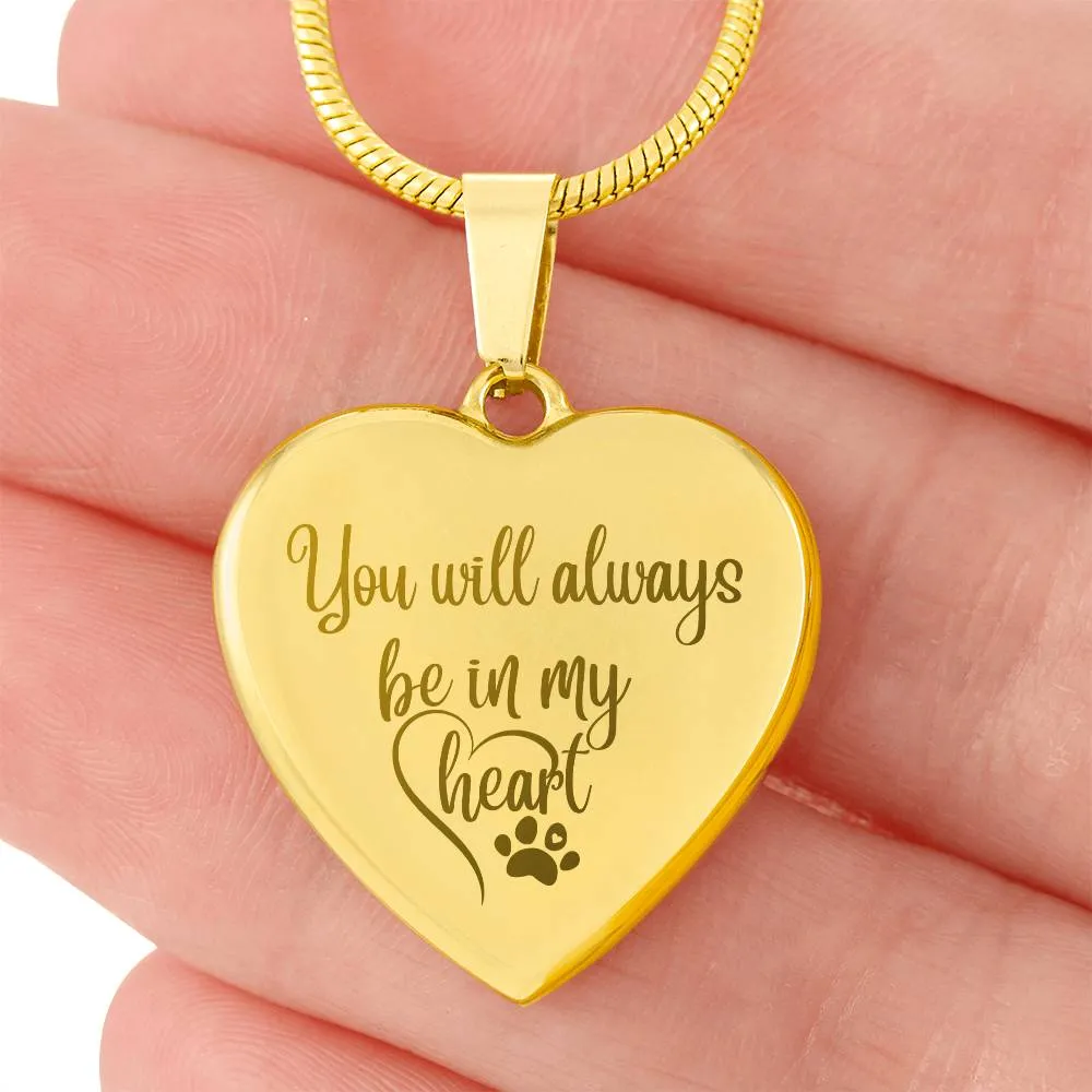 Always in My Heart Engraved Necklace