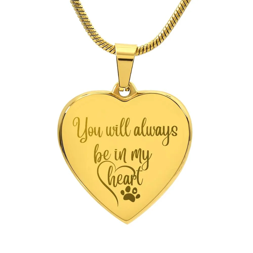 Always in My Heart Engraved Necklace