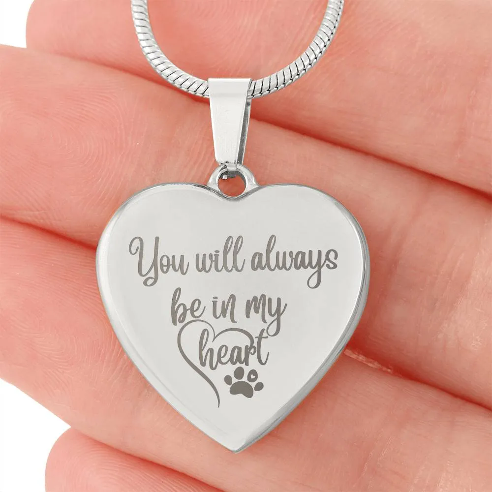 Always in My Heart Engraved Necklace