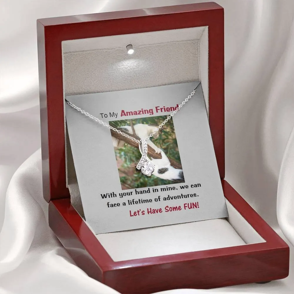 Amazing Friend ALLURING BEAUTY Necklace, Gift from Friend Alluring Necklace, Cat Lover Gift, Friend Gift, Message Card To Friend, Friend Jewelry