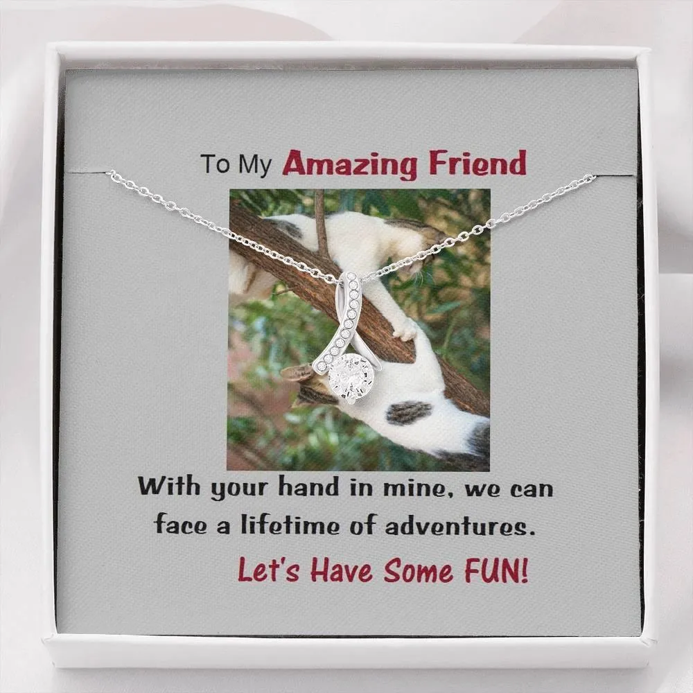 Amazing Friend ALLURING BEAUTY Necklace, Gift from Friend Alluring Necklace, Cat Lover Gift, Friend Gift, Message Card To Friend, Friend Jewelry