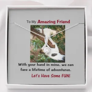 Amazing Friend ALLURING BEAUTY Necklace, Gift from Friend Alluring Necklace, Cat Lover Gift, Friend Gift, Message Card To Friend, Friend Jewelry