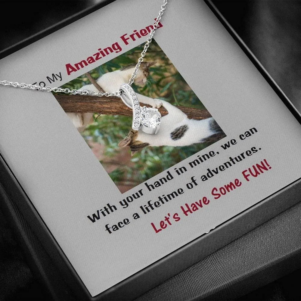 Amazing Friend ALLURING BEAUTY Necklace, Gift from Friend Alluring Necklace, Cat Lover Gift, Friend Gift, Message Card To Friend, Friend Jewelry