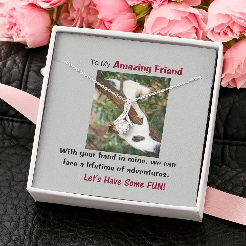 Amazing Friend ALLURING BEAUTY Necklace, Gift from Friend Alluring Necklace, Cat Lover Gift, Friend Gift, Message Card To Friend, Friend Jewelry