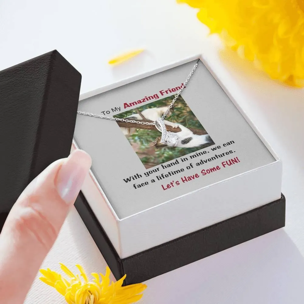 Amazing Friend ALLURING BEAUTY Necklace, Gift from Friend Alluring Necklace, Cat Lover Gift, Friend Gift, Message Card To Friend, Friend Jewelry