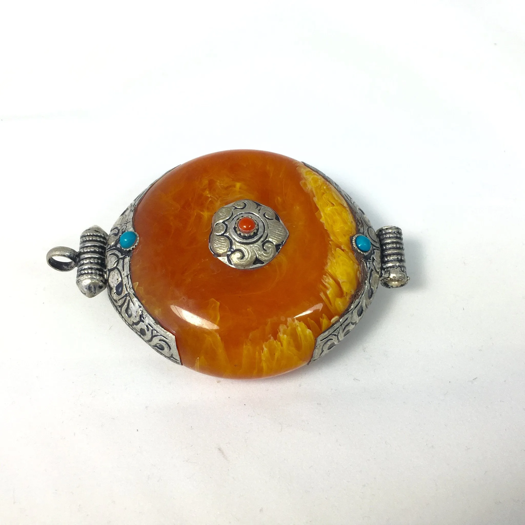 Antique Tibetan Amber Pendant