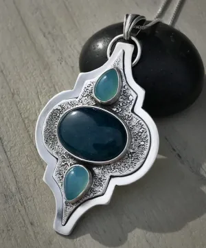 Apatite & Aqua Chalcedony Pendant