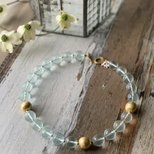 Aqua and Gold Necklace