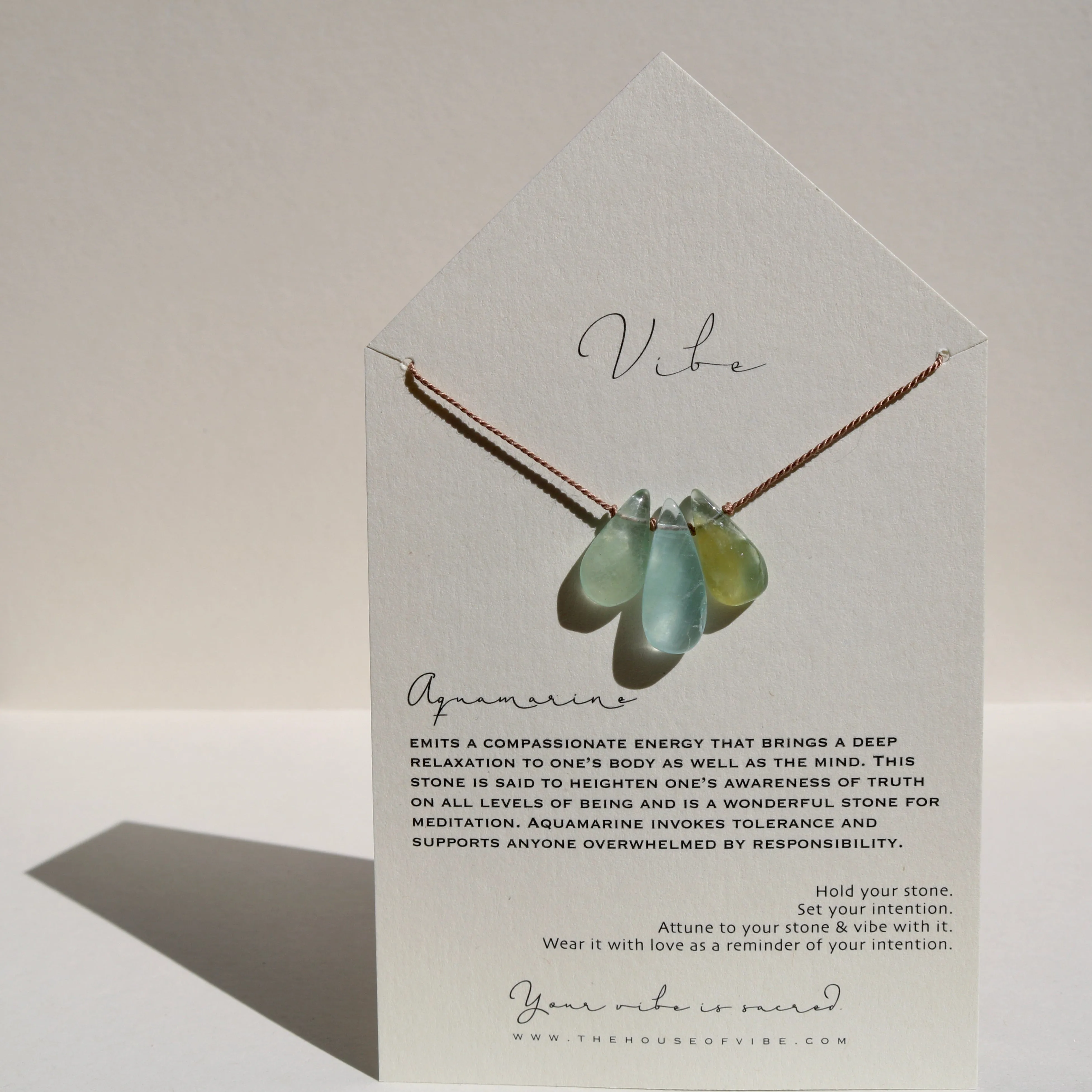 AQUAMARINE 3 STONE NECKLACE