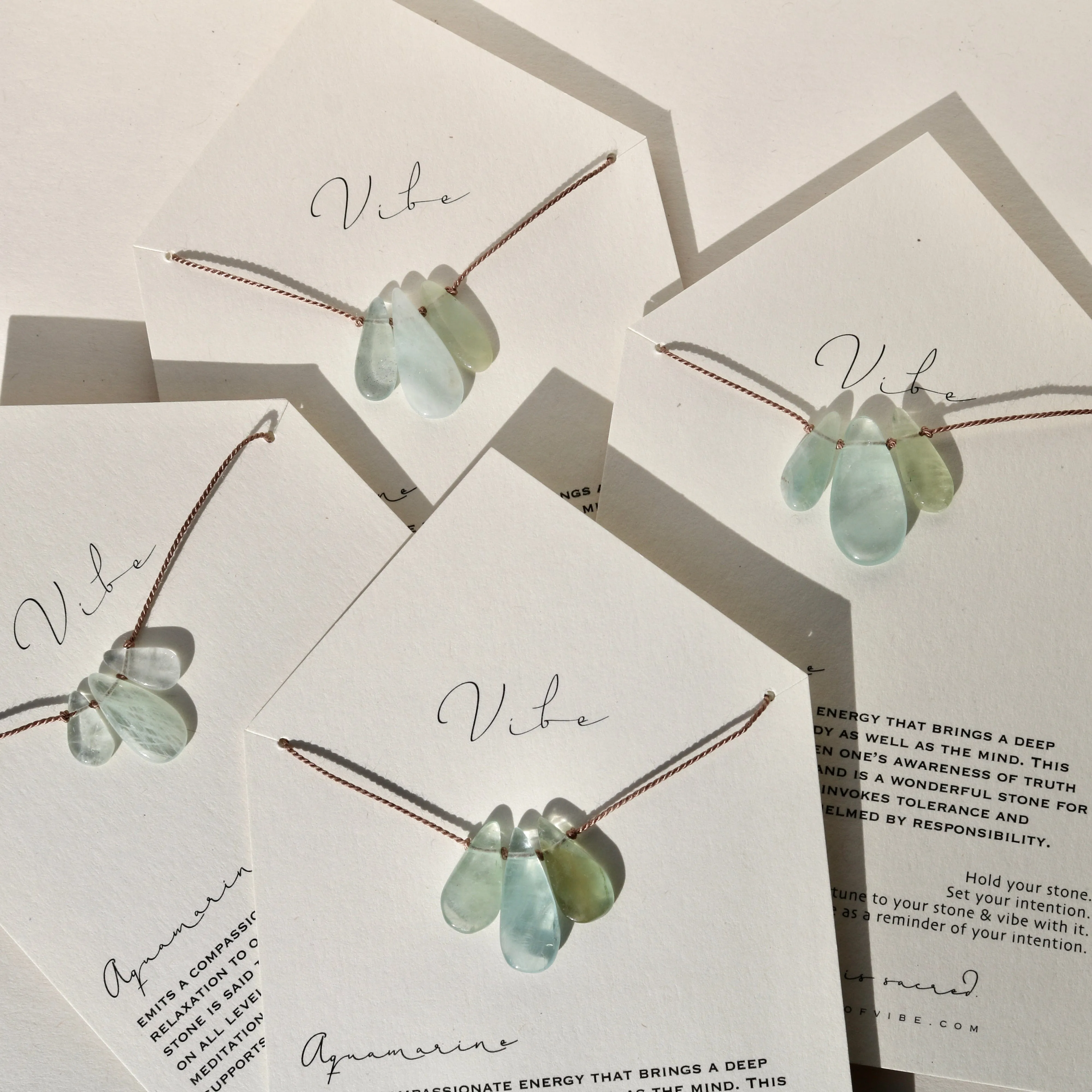 AQUAMARINE 3 STONE NECKLACE