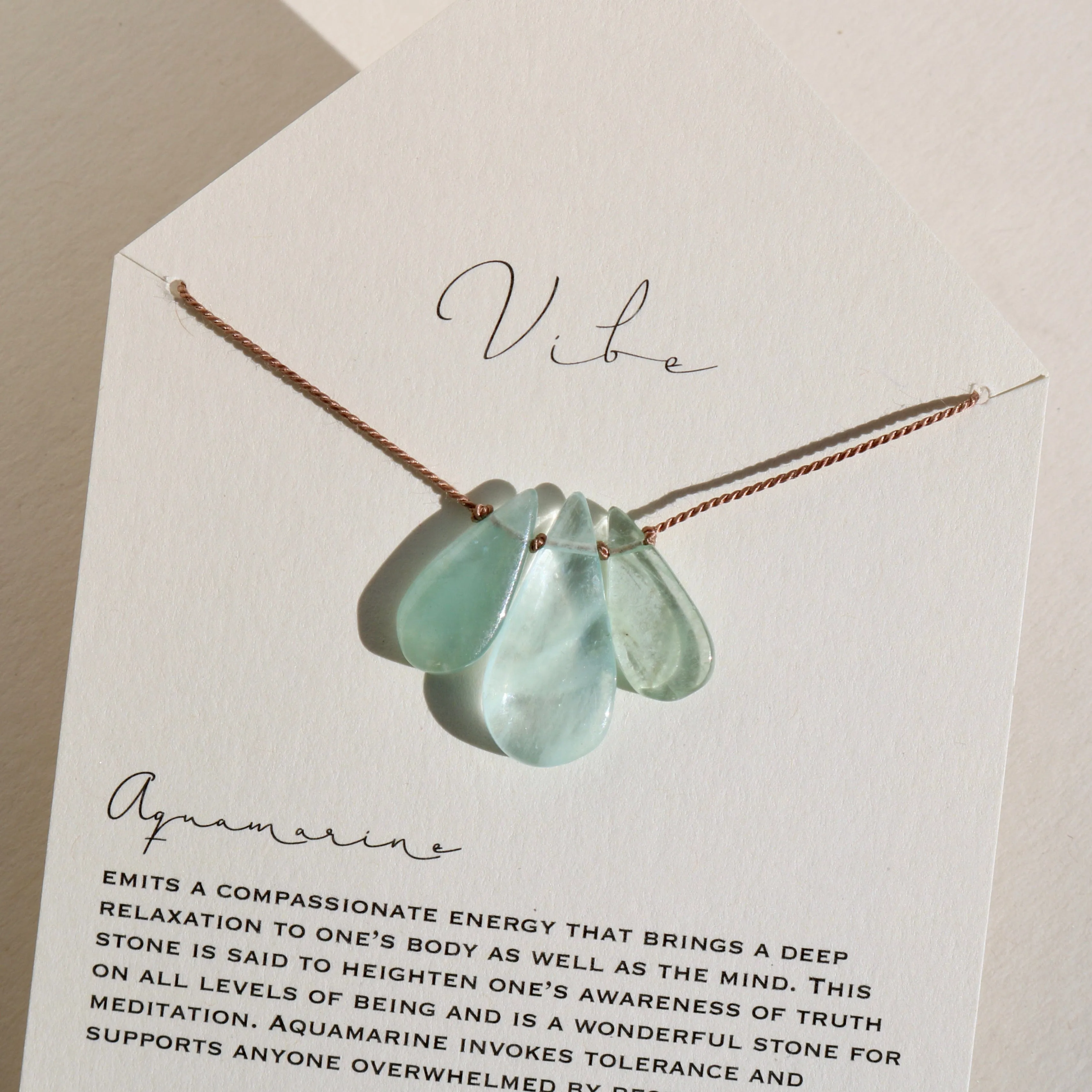 AQUAMARINE 3 STONE NECKLACE