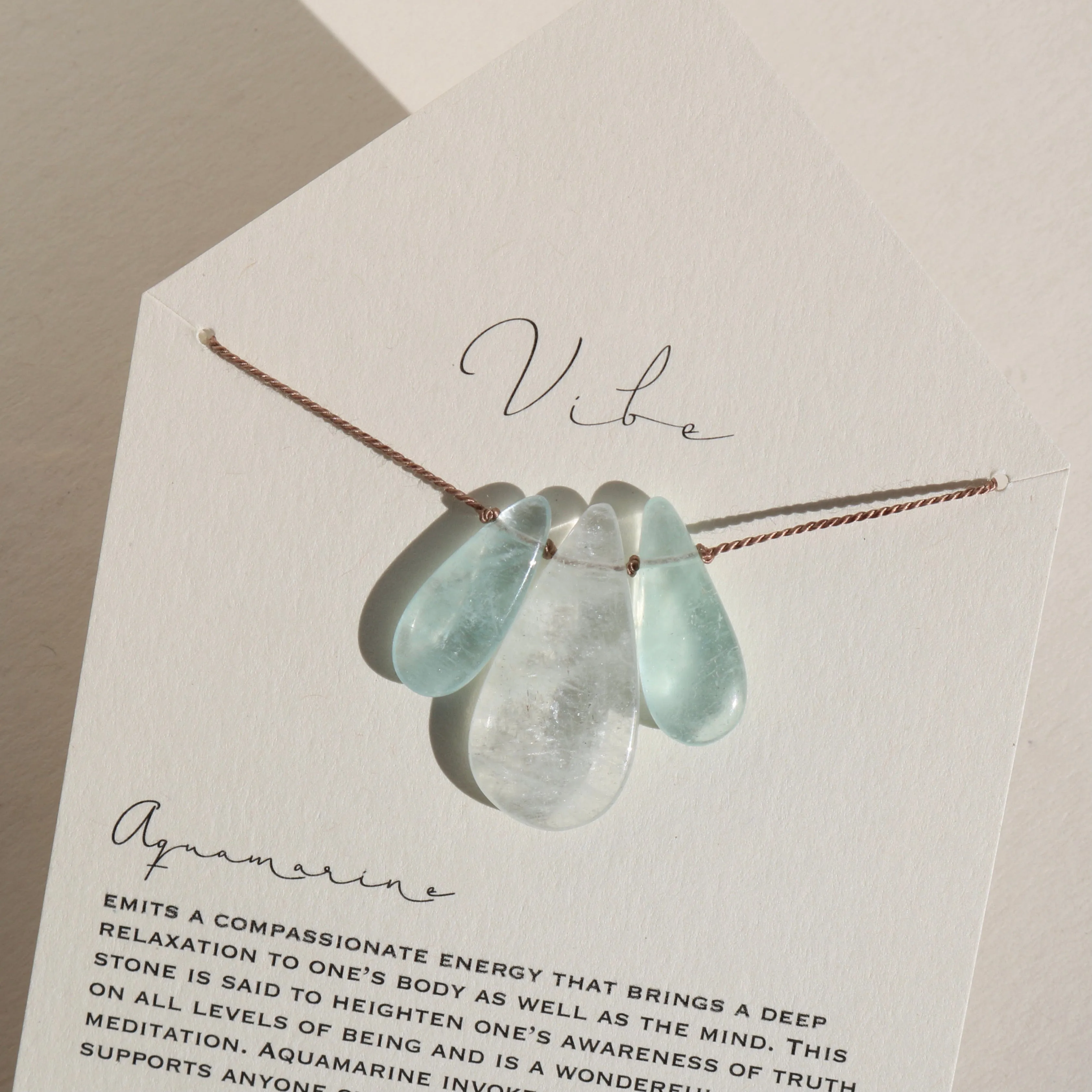 AQUAMARINE 3 STONE NECKLACE
