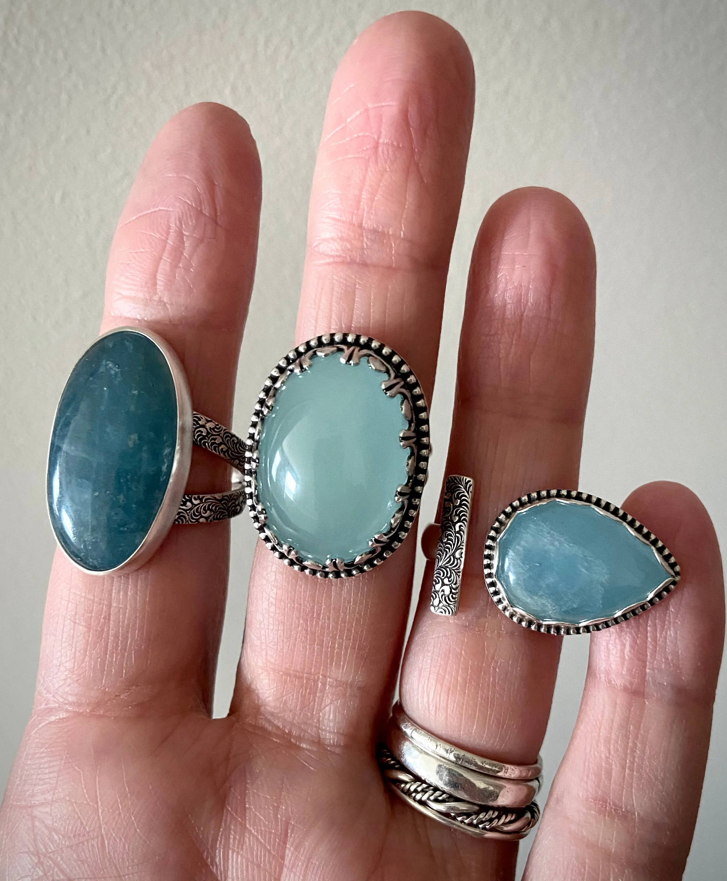 Aquamarine Open Bar Ring