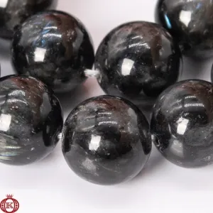 Arfvedsonite Beads Smooth Round