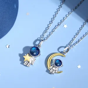 Astronaut Guardian Couple Necklace