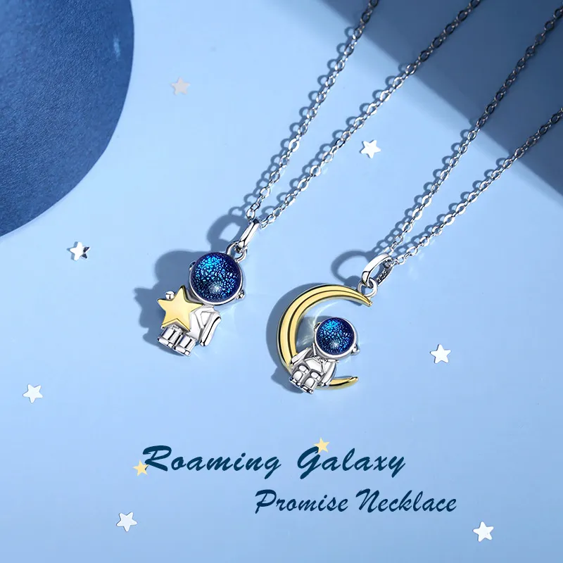 Astronaut Guardian Couple Necklace