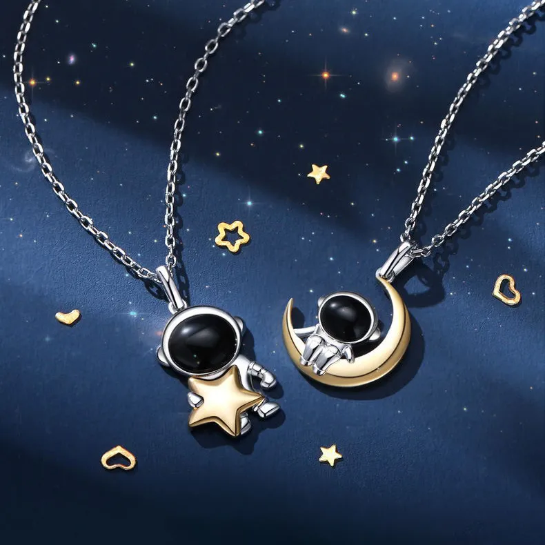 Astronaut Guardian Couple Necklace