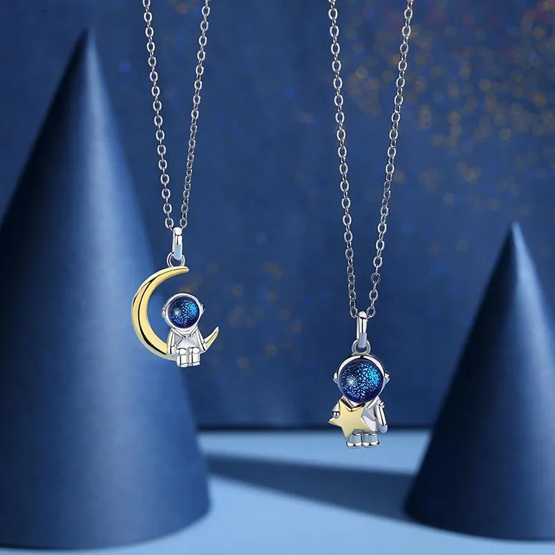 Astronaut Guardian Couple Necklace