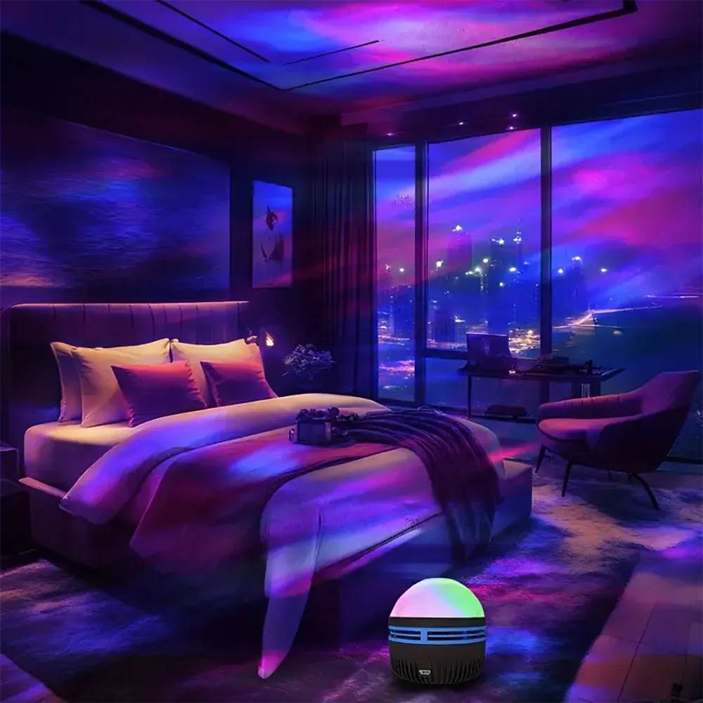Aurora Starry Galaxy Dreams Northern Glow Night Light Projector LED Starry Sky Atmosphere Lighting Gift Bedside Nightlight Lamp