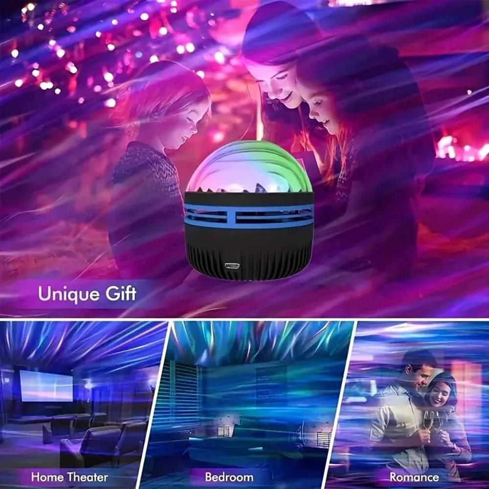 Aurora Starry Galaxy Dreams Northern Glow Night Light Projector LED Starry Sky Atmosphere Lighting Gift Bedside Nightlight Lamp