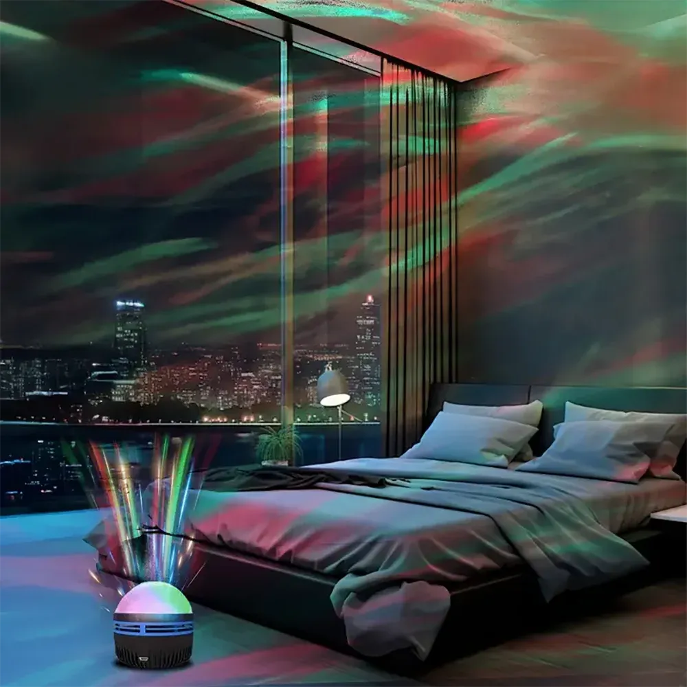 Aurora Starry Galaxy Dreams Northern Glow Night Light Projector LED Starry Sky Atmosphere Lighting Gift Bedside Nightlight Lamp