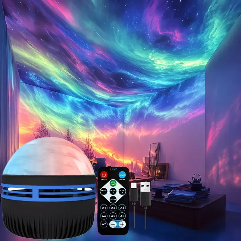 Aurora Starry Galaxy Dreams Northern Glow Night Light Projector LED Starry Sky Atmosphere Lighting Gift Bedside Nightlight Lamp
