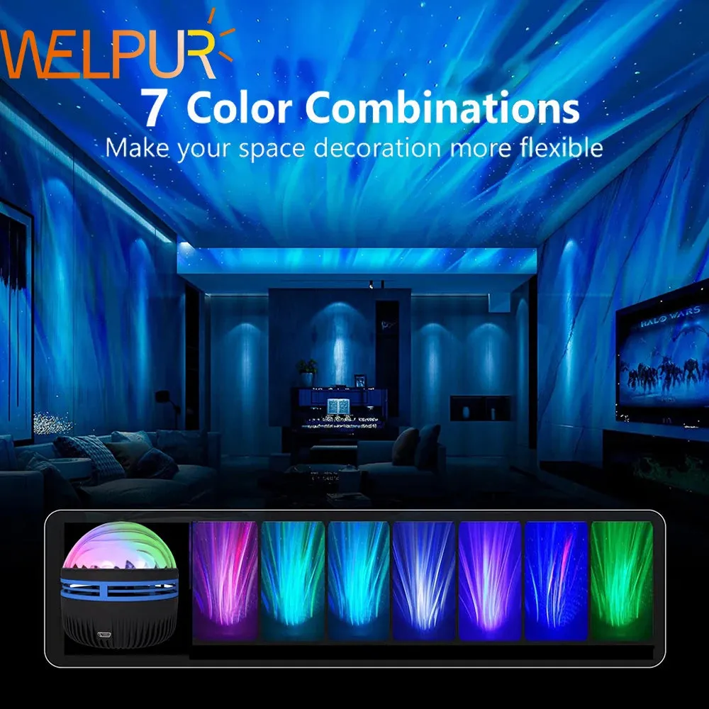 Aurora Starry Galaxy Dreams Northern Glow Night Light Projector LED Starry Sky Atmosphere Lighting Gift Bedside Nightlight Lamp