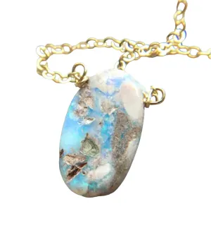 Australian Opal Pendant Necklace 14kt gold filled