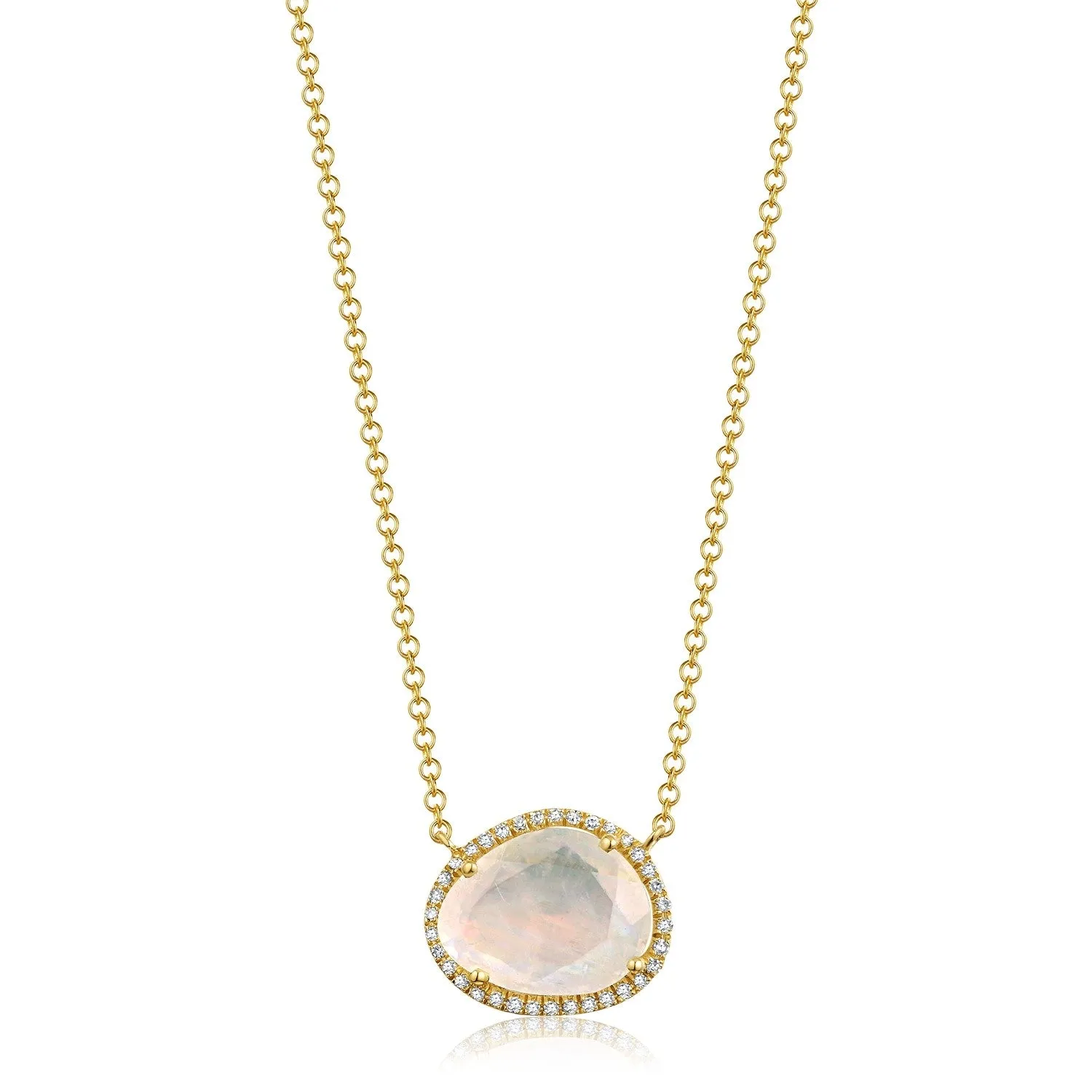 Bailey Organic Moonstone and Diamond Necklace