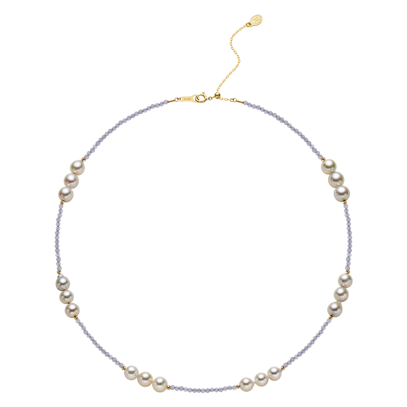 Baroque Pearl 18K Tanzanite Unique Design Necklace