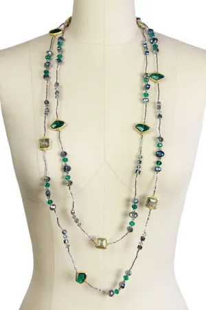 Beaded Long Layered Necklace
